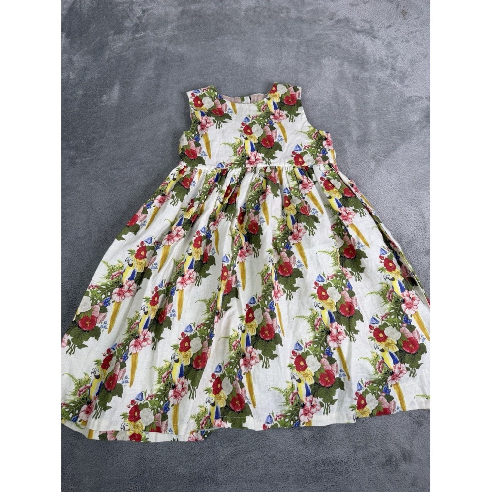 ModCloth Palava Tropical Linen Dress Girls Size 7/8 Years White